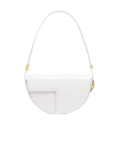 Patou Small Leather Shoulder Bag In White