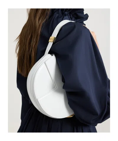 Patou Small Leather Shoulder Bag In White
