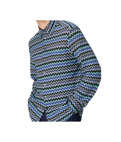 Missoni Zick-zack-hemd Aus Baumwolle Mit Brusttasche In Multicolor