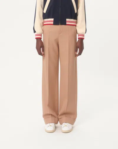 Valentino Camel-coloured Wool Trousers In Nude