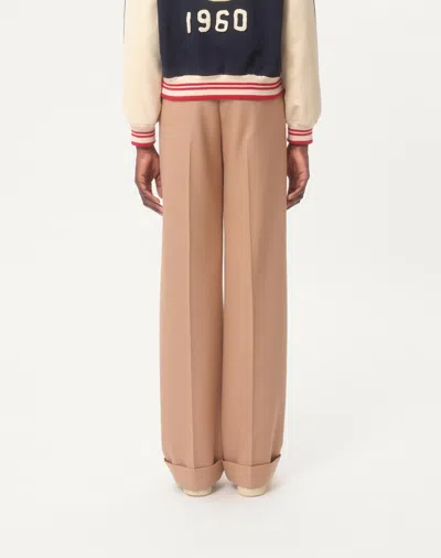 Valentino Camel-coloured Wool Trousers In Nude