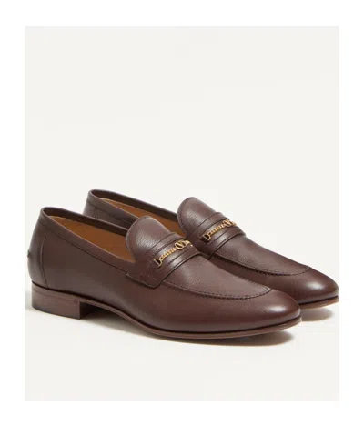 Valentino Garavani Vlogo Signature Leather Loafer In Brown