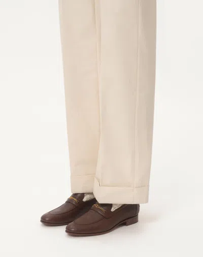 Valentino Garavani Vlogo Signature Leather Loafer In Brown