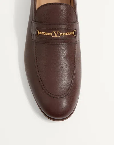 Valentino Garavani Vlogo Signature Leather Loafer In Brown