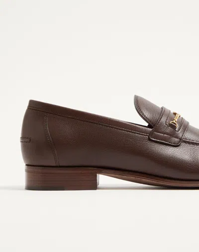 Valentino Garavani Vlogo Signature Leather Loafer In Brown
