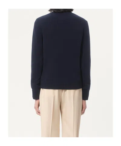 Valentino Wool Sweater Heart Motif In Black