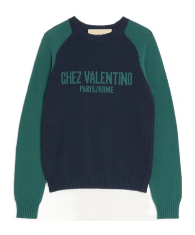 Valentino Men's Maglia Knitwear Chez Sweater In Black