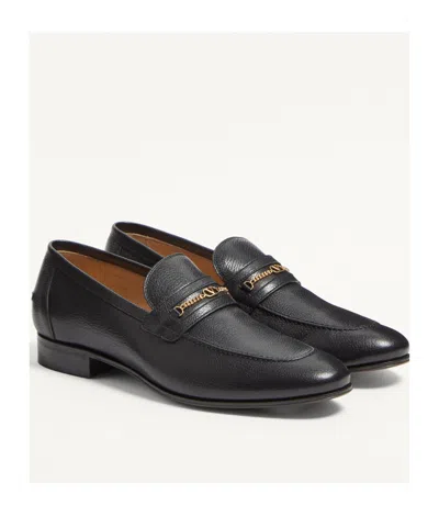 Valentino Garavani Vlogo Signautre Leather Loafers In Black