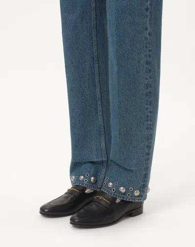 Valentino Garavani Vlogo Signautre Leather Loafers In Black