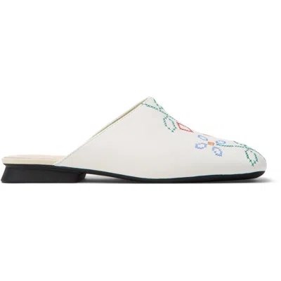 Camper Pelotas Ariel Twins Mismatched Mule In White