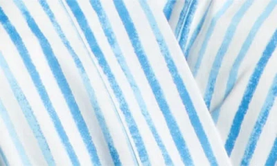 Tahari Asl Stripe Sleeveless Cotton Midi Dress In Blue