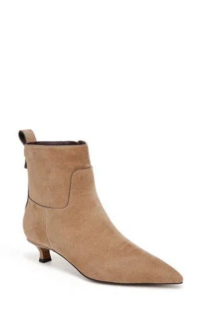 Sarto By Franco Sarto Mala Pointed Toe Kitten Heel Bootie In Taupe