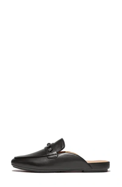 Fitflop Delicato Crystal Cluster Leather Mule In Black