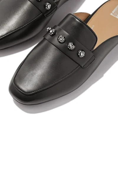 Fitflop Delicato Crystal Cluster Leather Mule In Black