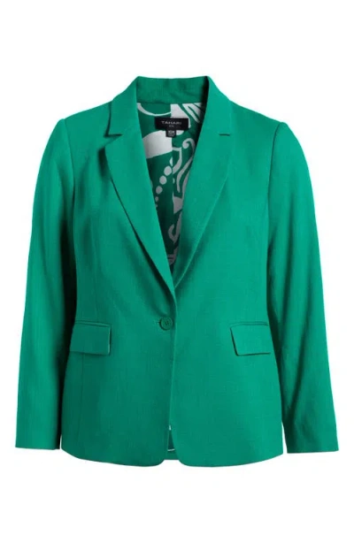 Tahari Asl One-button Blazer In Green