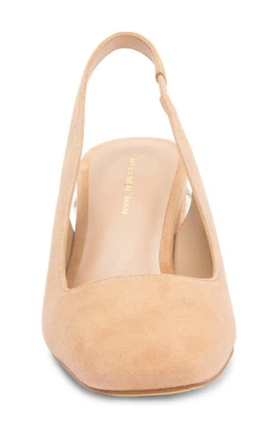 Stuart Weitzman Jute 60 Block Heel Slingback Pump In Golden Beige
