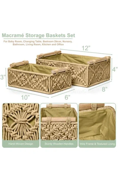 Sorbus 2-pack Macramé Storage Basket In Brown