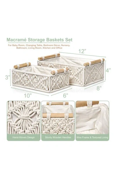 Sorbus 2-pack Macramé Storage Basket In White