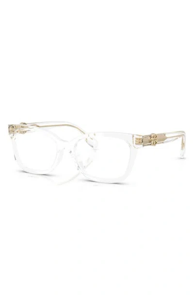 Tory Burch 49mm Phantos Optical Glasses In Clear