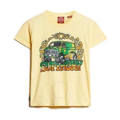 Superdry Motor Graphic Fitted T-shirt In Yellow