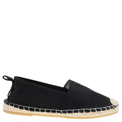 Superdry Canvas Logo Print Espadrilles In Black