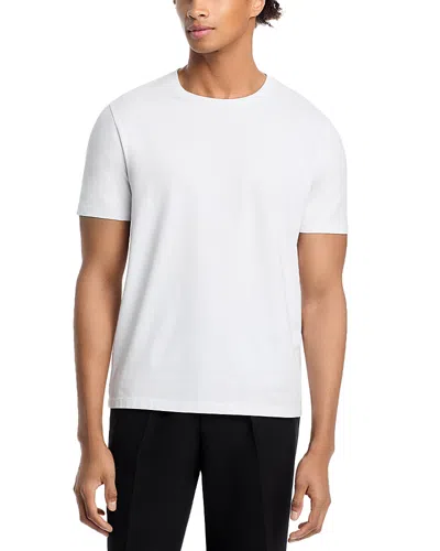 Frame Short Sleeve Light Cotton Tee In White