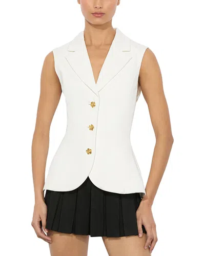 Alice And Olivia Sammie Sculpted Blazer Vest In Off White