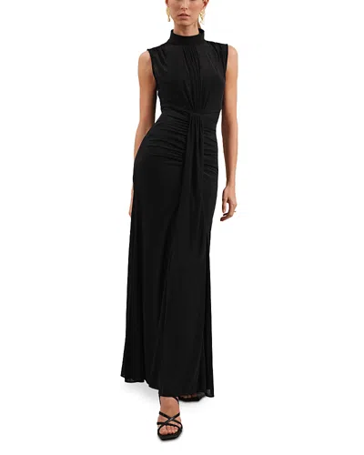Reiss Daniella Sleeveless Ruched Dress In Black