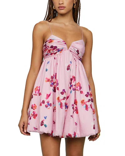 Amur Kimberly Linen Blend Bubble Mini Dress In Mosaic Poppies