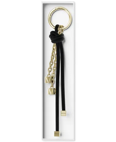 Michael Kors Gold-tone And Speckled Cord Bag Charm In Black