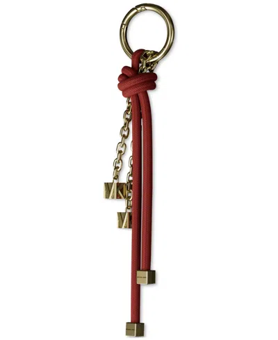 Michael Kors Gold-tone And Speckled Cord Bag Charm In Pink