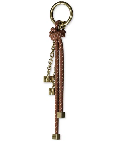 Michael Kors Speckled Cord Bag Charm In Dark Caramel