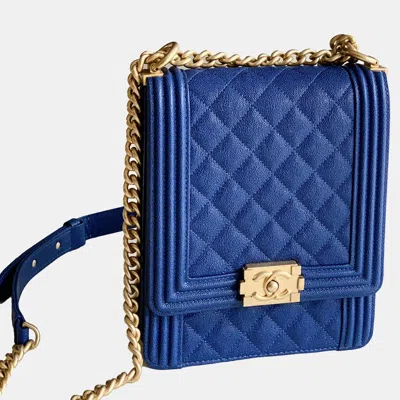 Pre-owned Chanel Leboy Bag In Blue