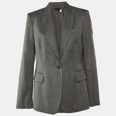 Pre-owned Stella Mccartney Grey Wool Button Front Blazer M