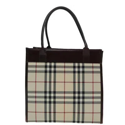 Pre-owned Burberry Nova Check Beige Canvas Tote Bag ()