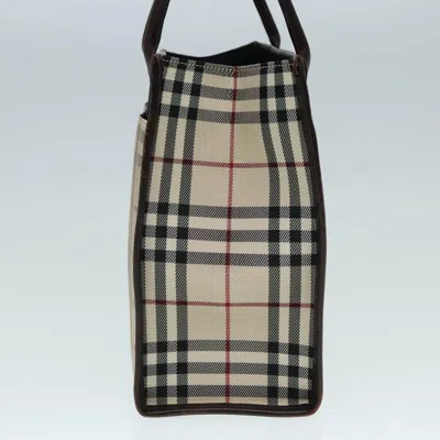 Pre-owned Burberry Nova Check Beige Canvas Tote Bag ()