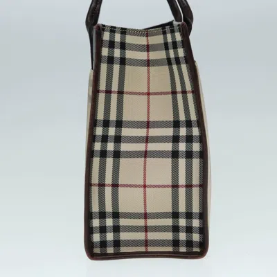 Pre-owned Burberry Nova Check Beige Canvas Tote Bag ()