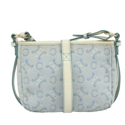 Pre-owned Celine Céline Macadam Blue Canvas Shoulder Bag ()