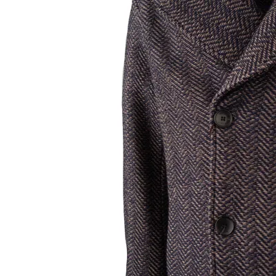 Etro Blue And Camel Peacot Jacket In Blue, Brown