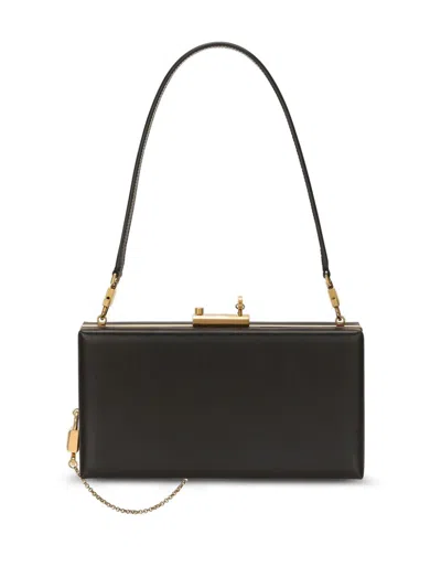 Dolce & Gabbana Elegant Mini Handbag With Distinctive Gold-tone Accents In Black