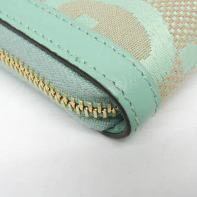 Pre-owned Gucci Gg Jumbo Green Canvas Wallet  ()