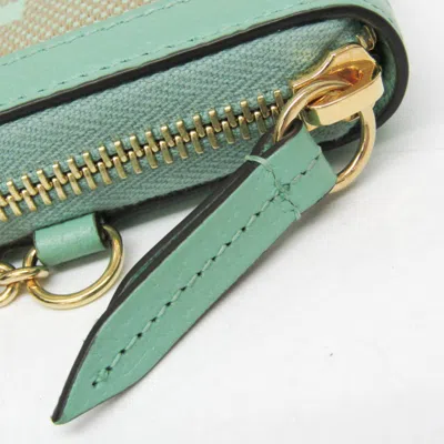 Pre-owned Gucci Gg Jumbo Green Canvas Wallet  ()