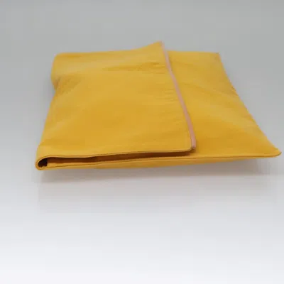Pre-owned Hermes Hermès Yellow Canvas Clutch Bag ()