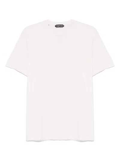 Tom Ford Lyocell Cotton Short Sleeve Crewneck T-shirt White
