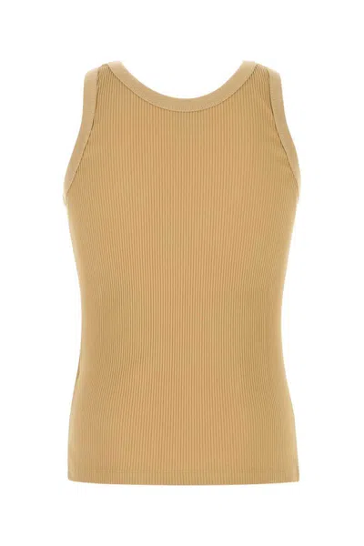 Fendi Ribbed Crew Neck Crest Tank Top In Juta