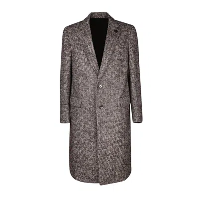 Lardini Bouclã© Coat In Beige And Brown In 300ma
