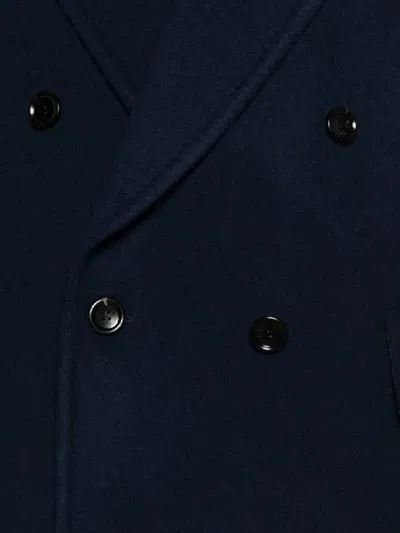 Max Mara Long Wool Cashmere Coat With Notched Lapels In Multicolor