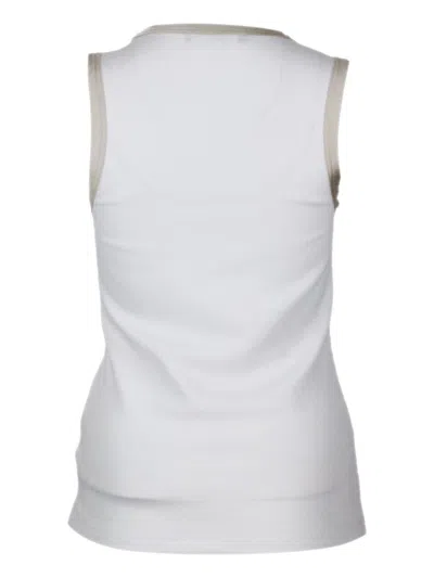 Fabiana Filippi Ribbed Tank Top With Scoop Neckline In White