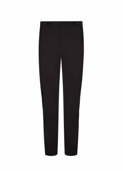 Pt Torino Straight Wool Trousers Elastic Waist In Black