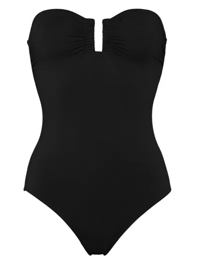 Eres Cassiopee Black One-piece Swimsuit With Back Neckline In Tech Fabric Woman In Black